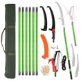 thumbnail image 1 of 6.5-26FT Manual Pole Saw with 8 Fiberglass Poles, Extendable Tree Trimming Set with Canvas Storage Bag, Branch Trimmer for Pruning, Palms, Shrubs, Green, 1 of 9