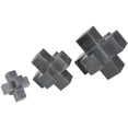 thumbnail image 1 of 6", 5", 3"H Black Marble Geometric Jack Sculpture, by DecMode (3 Count), 1 of 7