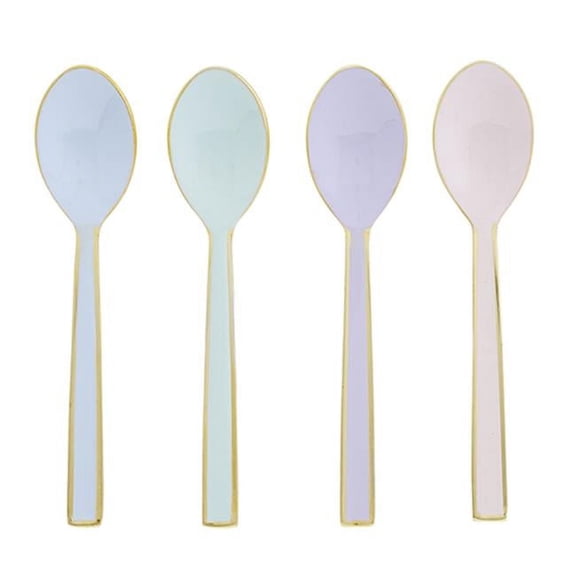 6.5" 4-Piece Modern Gold-Edged Teaspoon