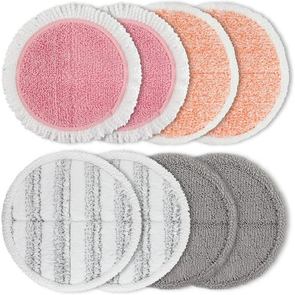6.5/6.3/6 inch steam/electric mop Pads Replacement for alfabot/vmai/teko/eous/vm6/devoac/kactor/redkey/gobot mop - Round Velcro Scrubber Pads for floor cleaning 8 Pack