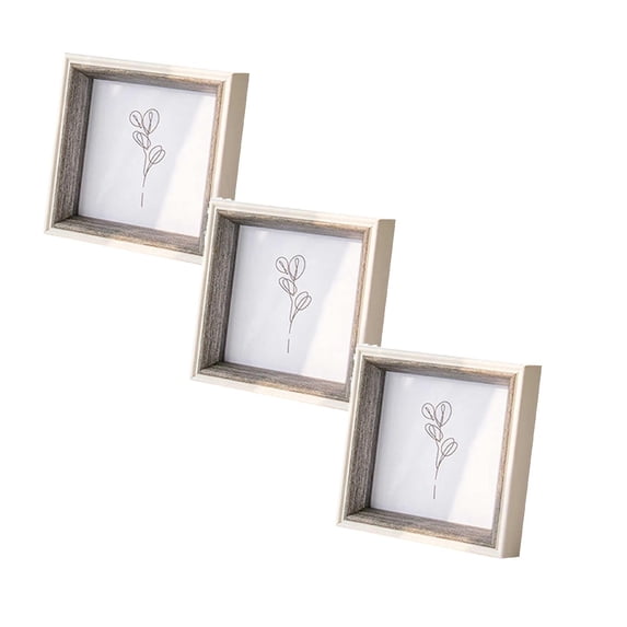 6.5*6.5inch Square Picture Frame, Wall and Desktop Display Photo Frame, Display Case Box for Memorabilia, Wedding Memories, Crafts and Photos 3/2/1PCS