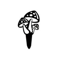 6.5/8.66 in Crafts Black  Garden Mushroom, Mushroom Decorations for Yard, Garden Stakes Decorative, Hollow Out Silhouette Metal Garden Decor