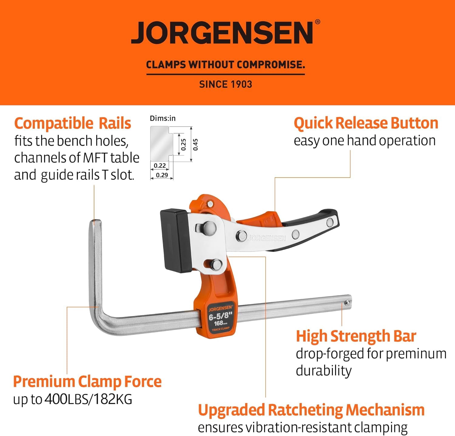 6-5/8 Inch Ratcheting Table Clamps with Quick Release for Track Saw ...