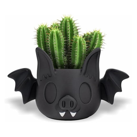 6.5 in Bat Planter Pot  Gothic Home Decor - Garden Decoration - Perfect for Bats Lovers & Spooky Aesthetic Fans - Home Accents, Planters - Gothic Planter
