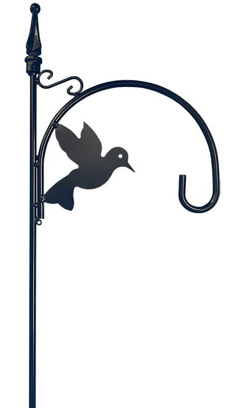 6' 5" Black Bird Accent Shepherd Hook