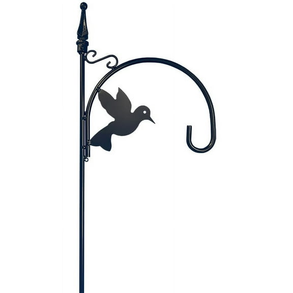 6' 5" Black Bird Accent Shepherd Hook