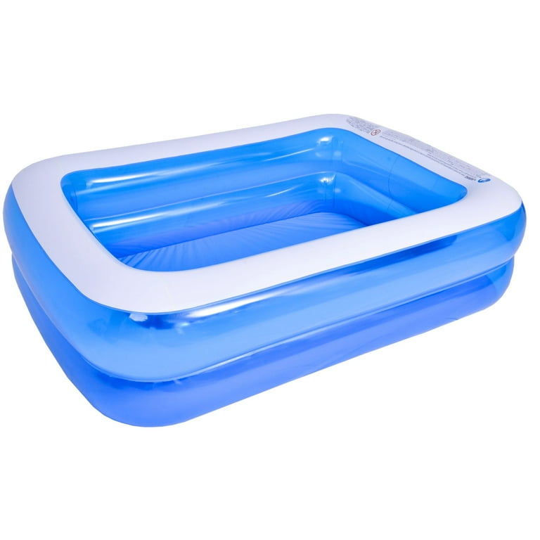 Blue and white blow up pool deals