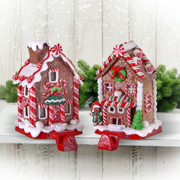 6.5" Candyhouse Stocking Holder Set of 2