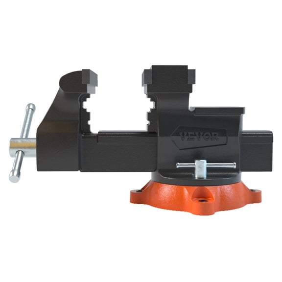 6.5" Cast Iron Bench Vise w/ 360 Swivel Base - Dual Jaw Design for Secure Clamping