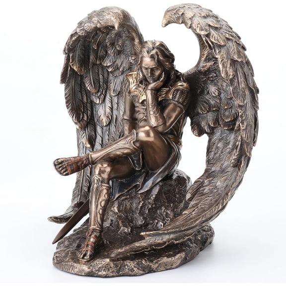 US Cold Cast Bronze Lucifer Fallen Angel Figurine Statue 6.5 In
