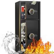 7.0 Cu ft Large Safe Box, Fireproof Waterproof with LED Light fire proof safe for home documents,Digital Password personal Safe with Deposit Slot & Dual Alarm System