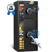6.5 Cu ft Large Safe Box Fireproof Waterproof, Money Safe With Mute Function and LED Light,Digital Keypad Home Safes with Deposit Slot & Dual Alarm System, Security Box for Money Valuables