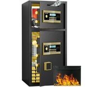 Riflewell Electronic Digital Safe - 6.0 Cu ft Large Safe Box Fireproof Waterproof,Money Safe with Mute-Function & Dual Alarm System,Home Safe with Deposit Slot & LED Light,for Home,Business,Valuables