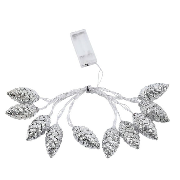 6.5 FT Christmas Pine Cone Light String, Christmas Decorations for Home Gold Plastic Pinecone String Lights LED Lights String, Battery Operated, 20 Warm White LED Lights Clear Wire