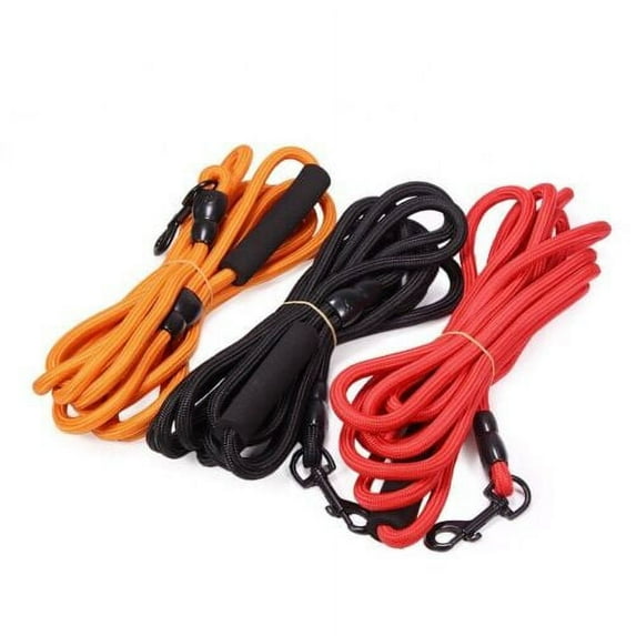 6.5 FT Dog Leash Service Lead Training Padded Handle Reflective Nylon Puppy Rope - Black