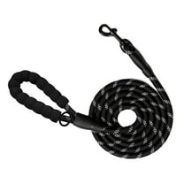 6.5 FT Heavy Duty Dog Leash with Soft Padded Handle,Highly Reflective Rope Dog leashes for Large Medium Small Dogs Night Walking Hiking Outside,1/2 inch,Black