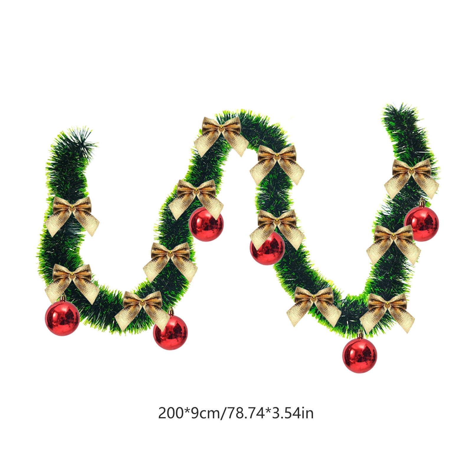 6.5 Feet Christmas Tinsel Garland, Artificial Christmas Rattan Ribbon ...