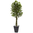 thumbnail image 1 of 6.5’ Ficus Artificial Tree with Slate Planter, UV Resistant (Indoor/Outdoor), 1 of 6