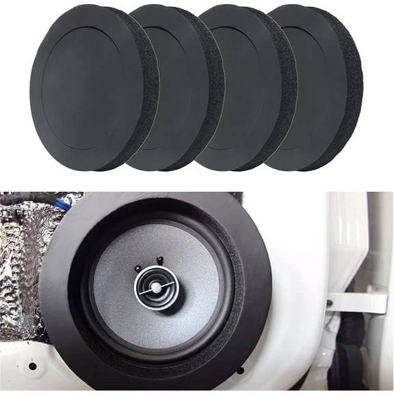 6.5" Foam Speaker Enhancer, 4Pcs Self Adhesive Speaker Fast Rings, Universal High Rebound Sponge Bass Blocker Kit for Car Door Speaker Foam Rings