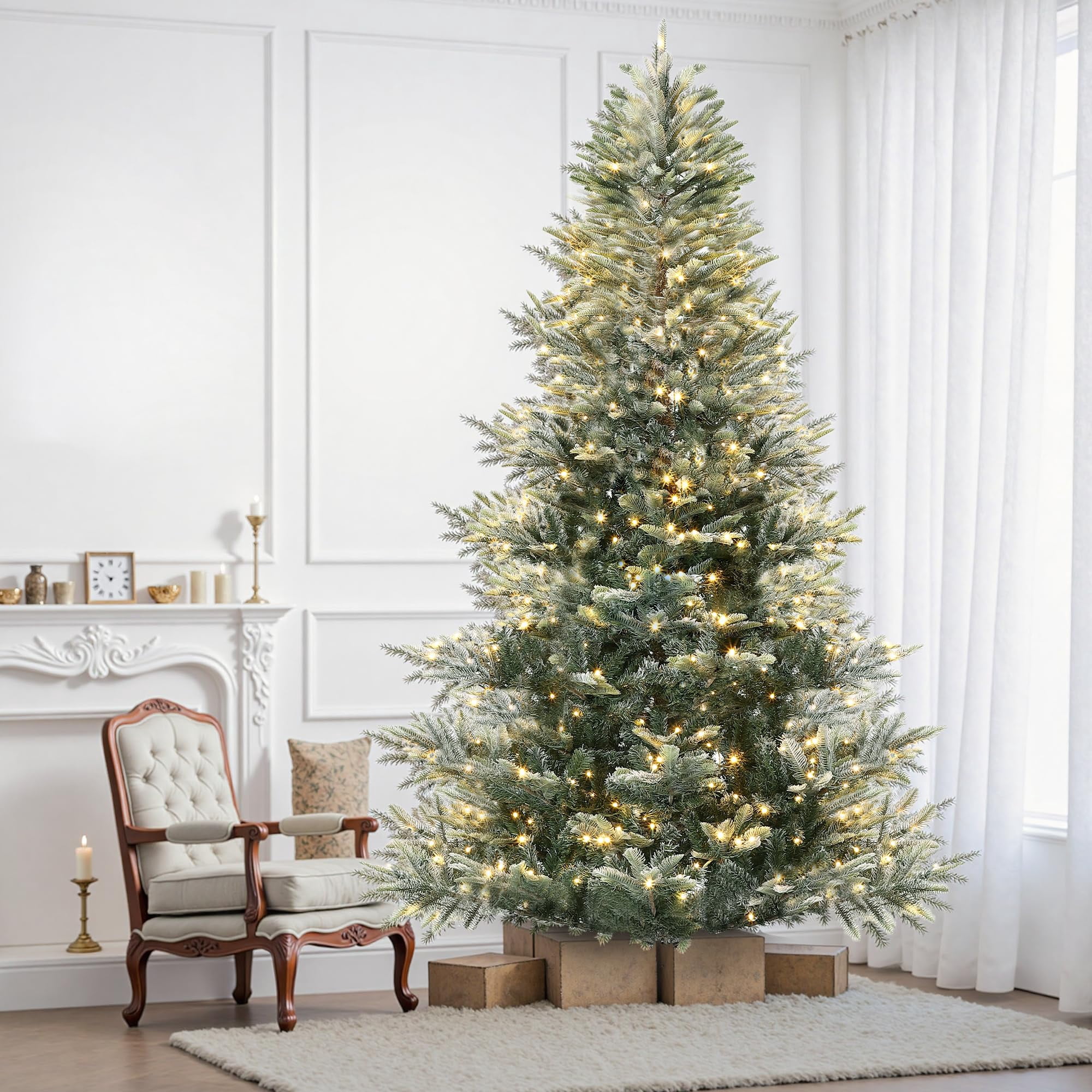 6.5 Ft/7.5 Ft Pre-Lit Slim Aspen Fir Artificial Christmas Tree | 200 ...