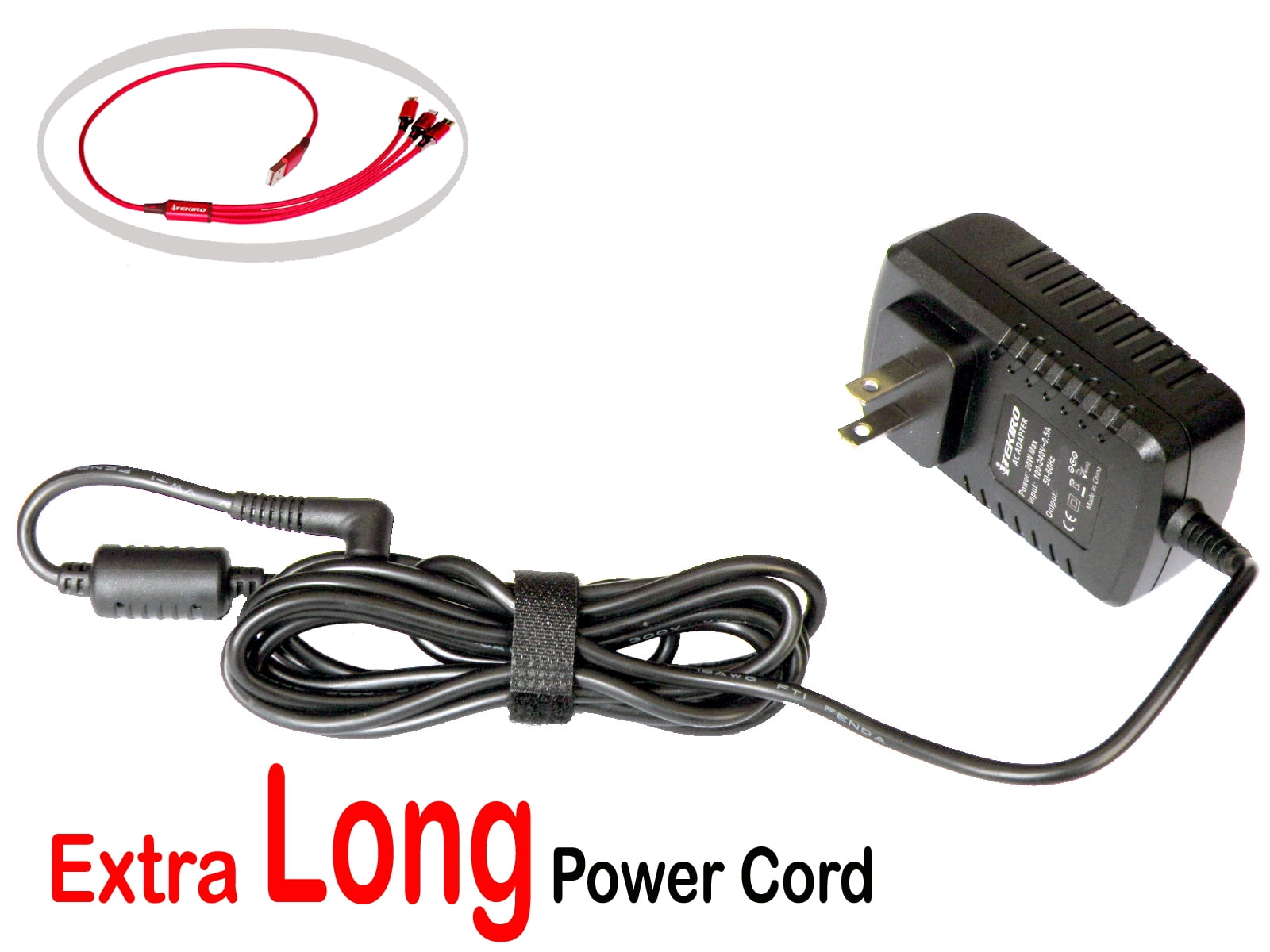 6.5 Ft AC Wall Charger for Core Innovations CLT146401 CLT146401V2 CLT146401BL CLT146401BU CLT146401PN CLT146401RD; Evoo EV-C-101-1 EV-C-141-1 EV-C-101-1-BK EV-C-101-1-BL EV-C-101-1-PK EV-C-141-1-BK