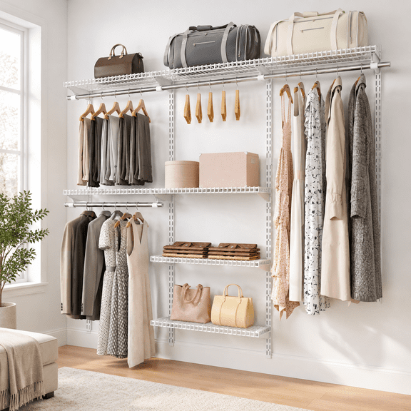 6.5 Ft Custom Metal Wire Wall Mounted Closet Organizer System
