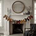thumbnail image 1 of 6.5 Ft Fall Velvet Bow Garland Pre-Strung for Xmas Thanksgiving Decor, 1 of 8