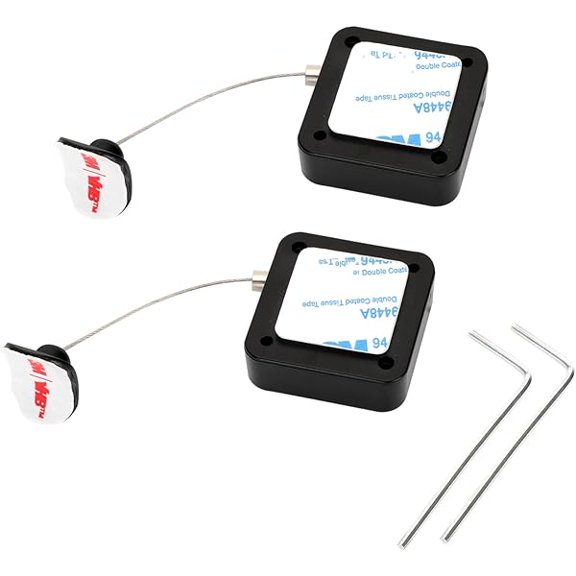 6.5 Ft Retractable Remote Control Safety Lock Tether, Remote Control Leash with Adjustable Lock Strap for TV Remotes, Game Controllers, and Tablets - Perfect for Showrooms (Pack of 2)