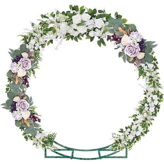 6.5 Ft Round Metal Arch Garden, Arbor for Garden, Indoor and Outdoor, Party Decoration, Easy Assembly (with Support Legs, Ground Anchors, Screwdriver, Instructions)