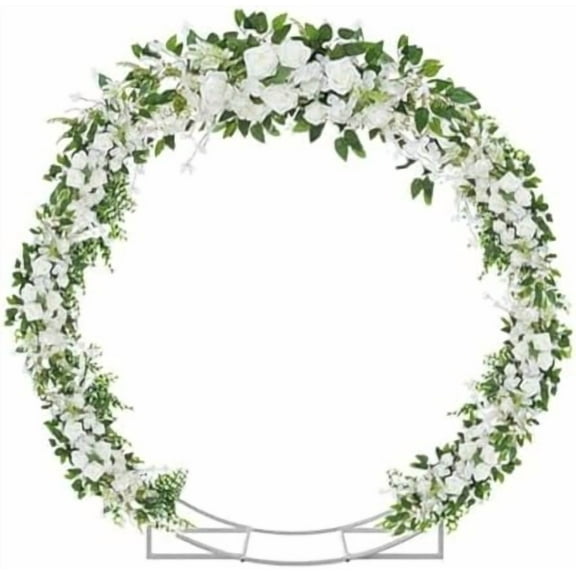 6.5 Ft Round Metal Arch Garden, Arbor for Garden, Indoor and Outdoor, Party Decoration, Easy Assembly (with Support Legs, Ground Anchors, Screwdriver, Instructions)