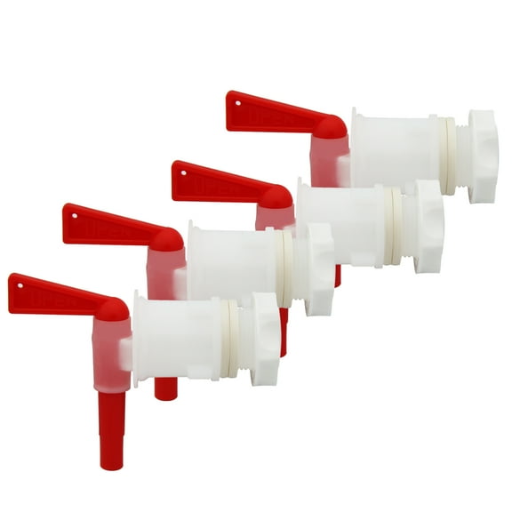 6.5 Gallon Bottling Bucket Spigot for Beer Fermentation by Pera Red Color 4 Pcs