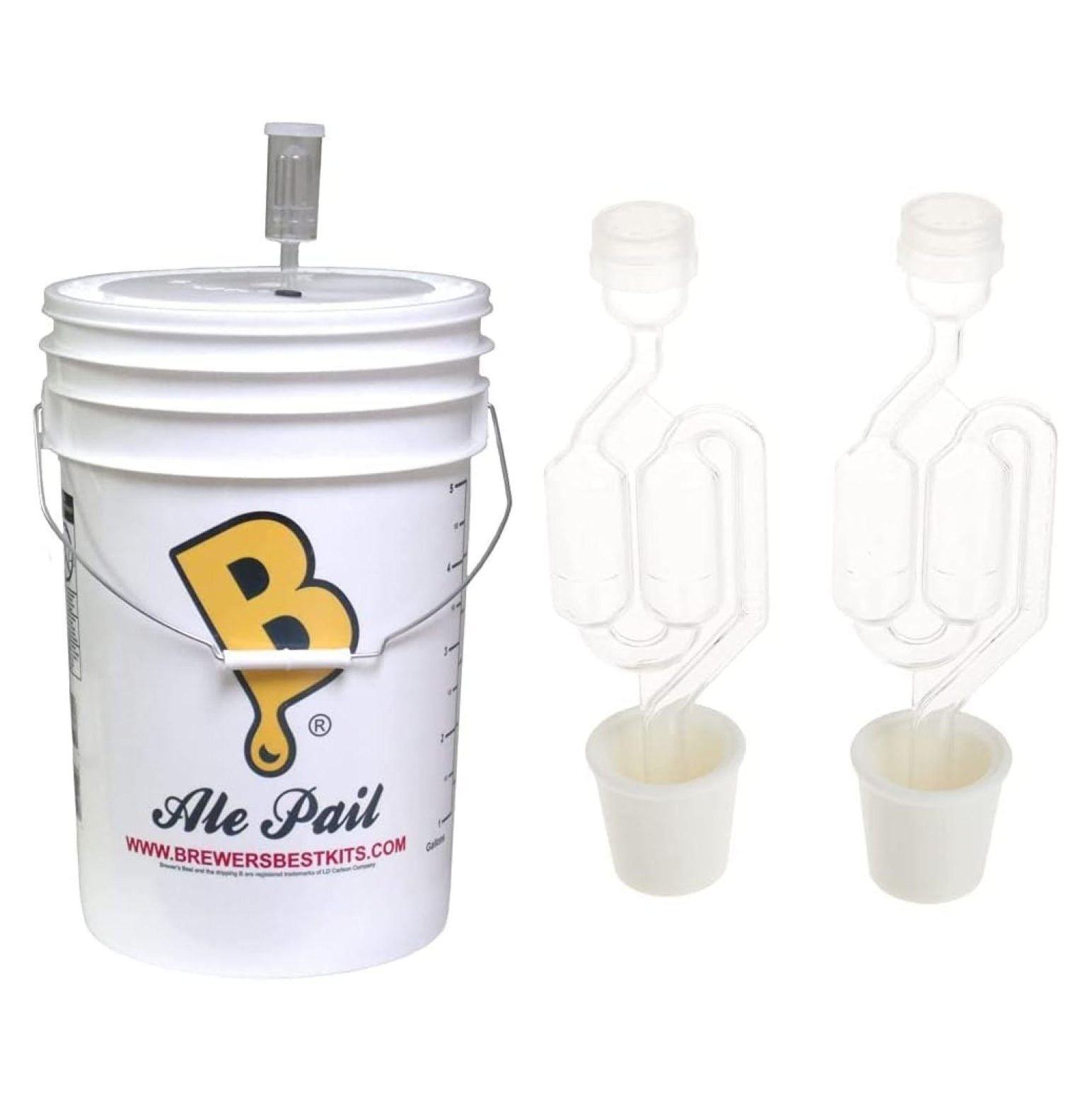 6.5 Gallon Fermenting Bucket with Grommeted Lid and 3Piece Airlock