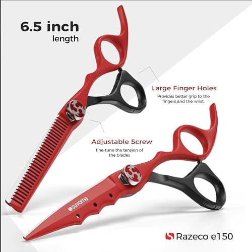 6.5" Hair Scissors Professional with Thinning Shears for Hair Cutting -   Edge Hair Cutting Scissors to Cut Hair - Barber Scissors for Hair Cutting - Hair Shears for Women and Men