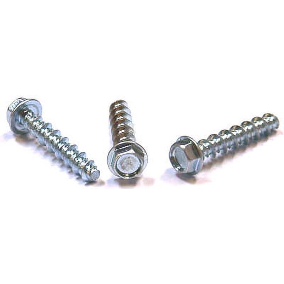 #6 (#5 Head) x 3/4" High Low Style Thread Forming Screws / Unslotted / Hex Washer Head / Steel / Zinc - 10000 Piece Carton