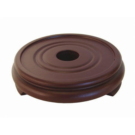 6.5" High Quality Heavy Rubber Finish Brown Round Wooden Pedestal Stand
