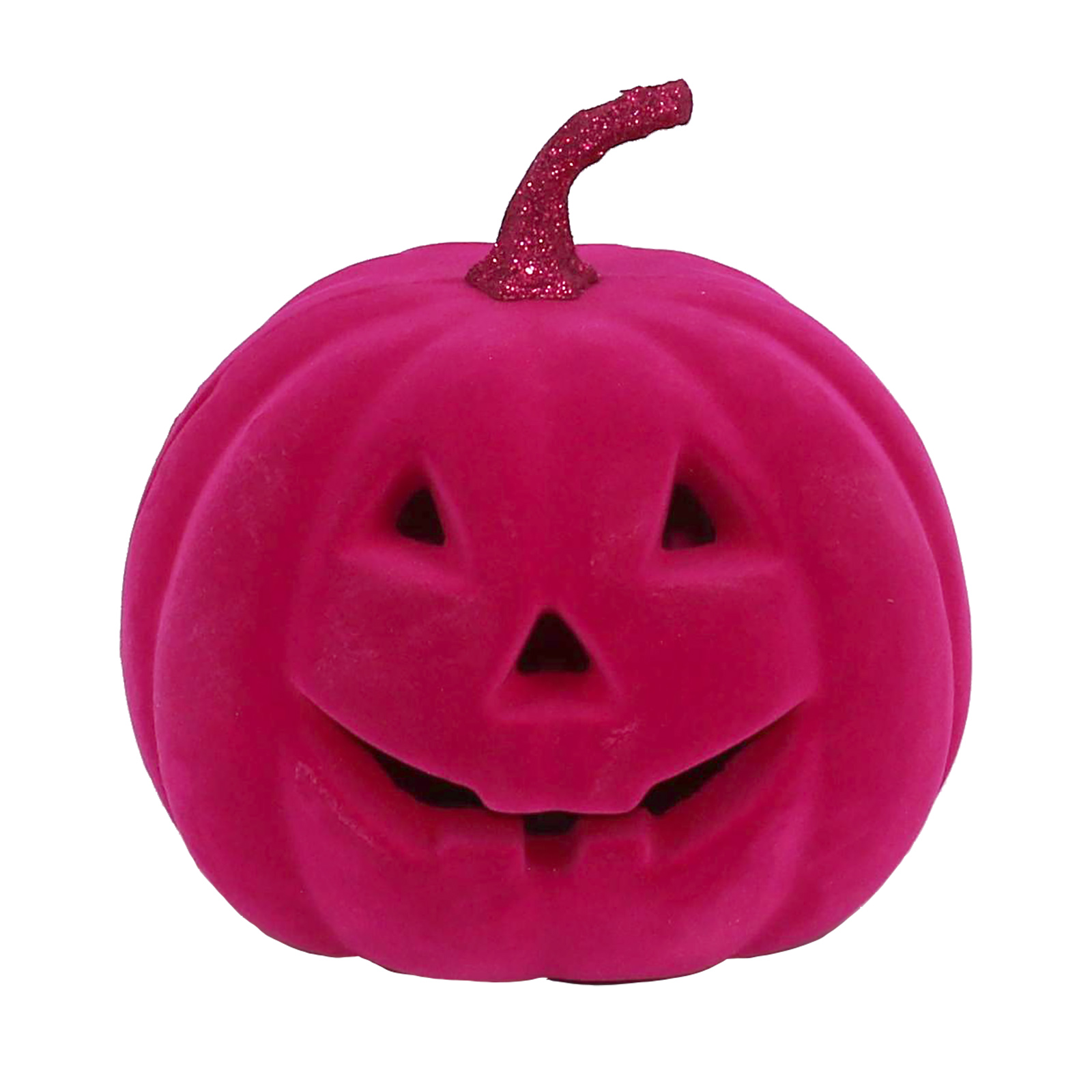 6.5" Hot Pink Flocked Light Up Jack-O-Lantern by Ashland-Halloween Decorations for Home
