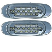 All Star Truck Parts 6.5 Inch Amber LED Side Marker Lights Clearance Chrome Base Bezel 2x Clear Lens
