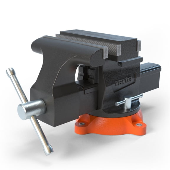 6.5" Swivel Base Bench Vise with 360 Rotation & Reversible Jaws, Ductile Iron Construction