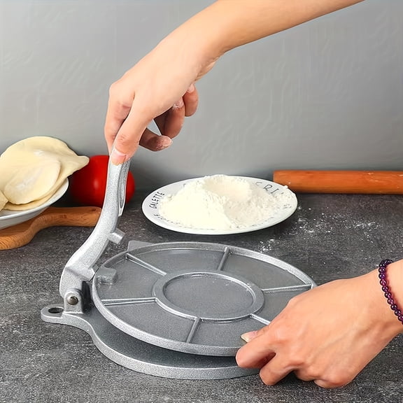 6.5 Inch Cast Iron Tortilla Press for Making Homemade Quesadillas, Chapati, Roti, and Pizza Dough with Easy Press Design