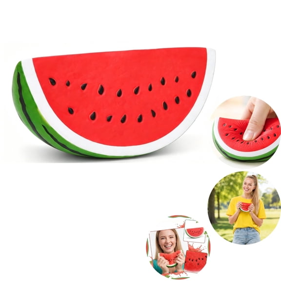 6.5-Inch Jumbo Watermelon Slow Rising Toys, Ultra-Soft Squeeze Watermelon for Stress Relief & Focus, Stretchy Sensory Fidget Stress Ball for Anxiety Management Solution