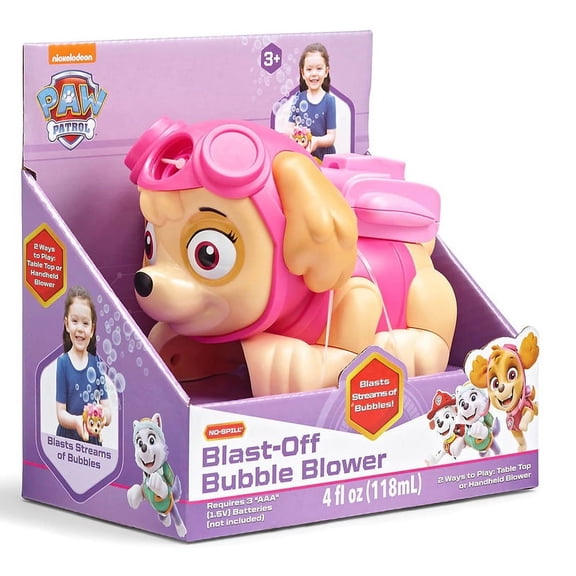 6.5 Inch Paw Patrol Skye Blast-Off Bubble Blower Machine with Fubble Bubble Solution