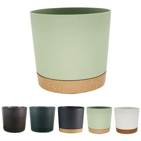 6.5 Inch Pots Cylinder Flower Pots for Outdoor Indoor Decorative Planters with Drainage Holes and Saucers for Garden House Succulents Flower Modern Planters