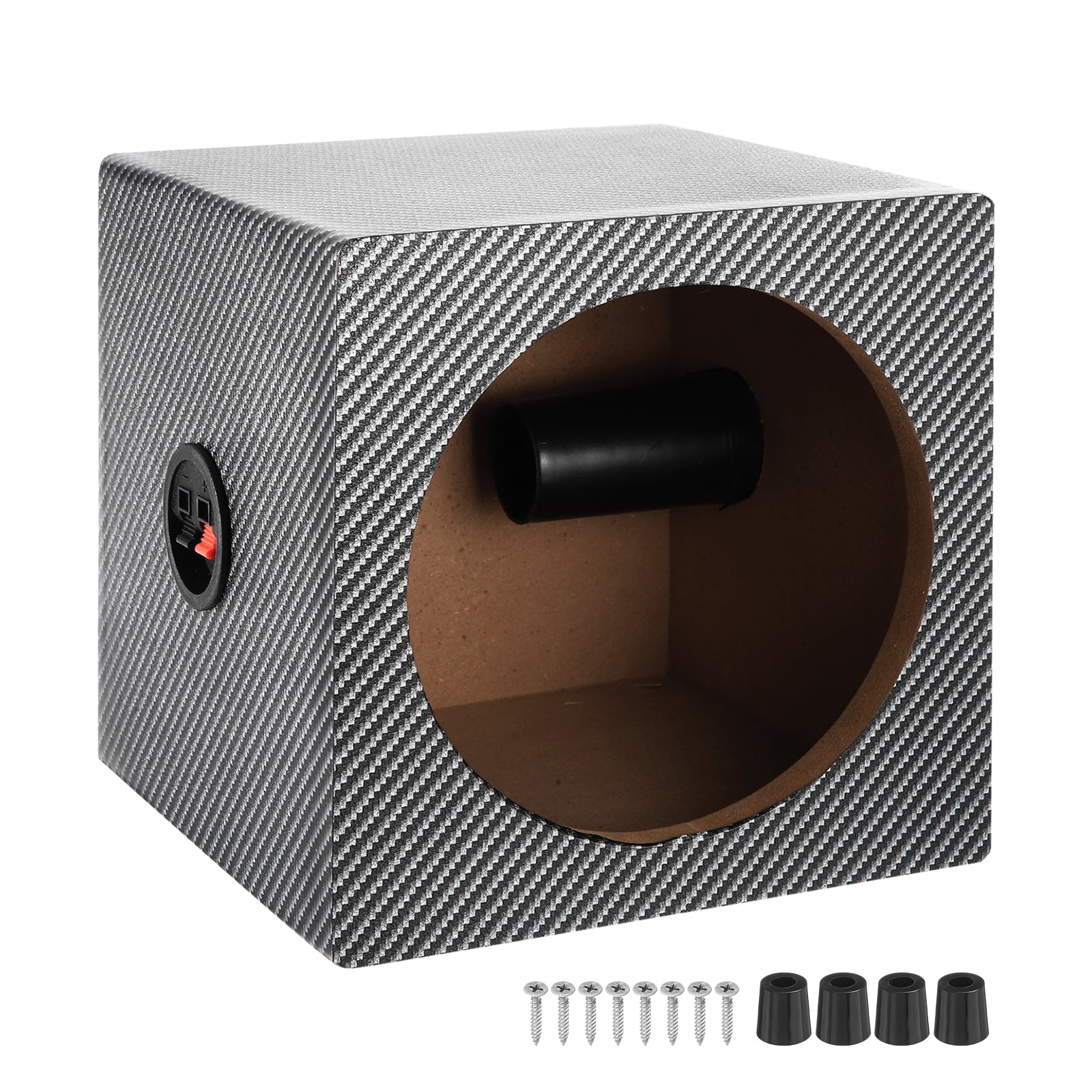 6.5 Inch Ported Wooden Speaker Enclosure, Black White Single Vented ...