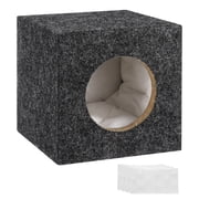 6.5 Inch Ported Wooden Speaker Enclosure, Gray Single Vented Subwoofer Box Car Audio Truck Speaker Box for DIY Home Vehicles Audio Custom Sound Supplies