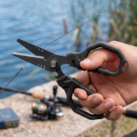 6.5 Inches Fishing Line Scissors Serrated Stainless Steel Blade - Braided Line Cutter