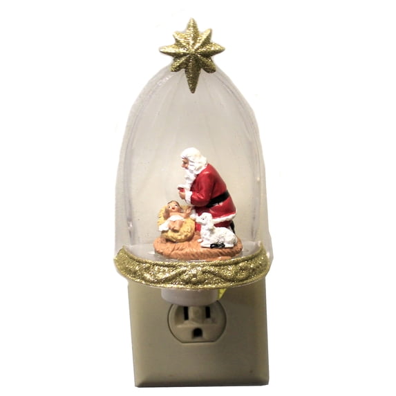 6.5" Kneeling Santa Nightlight Swivel Plug by Roman