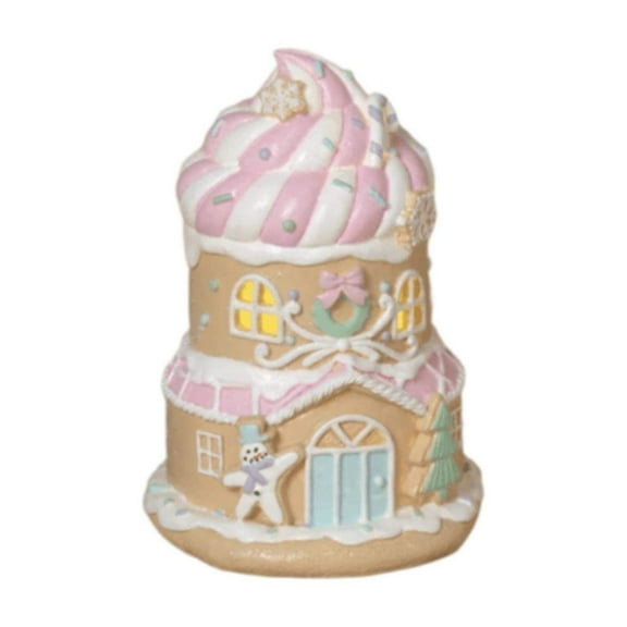 6.5" Lighted Resin Holiday Ice Cream House