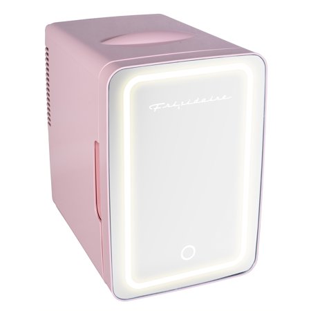 Frigidaire 6.5-L 9-Can Mini Portable Personal Fridge with Lighted Mirror Door, Pink