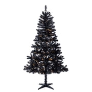 6.5' Pre-Lit Madison Pine Black Artificial Christmas Tree with Warm White LED Lights, by Holiday Time