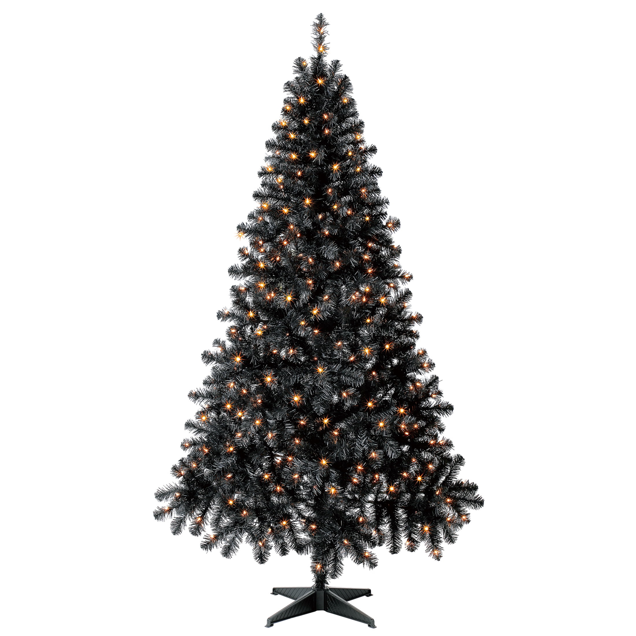 6.5’ Madison Pine Prelit Black Artificial Christmas Tree with Warm White LED Lights, by Holiday Time